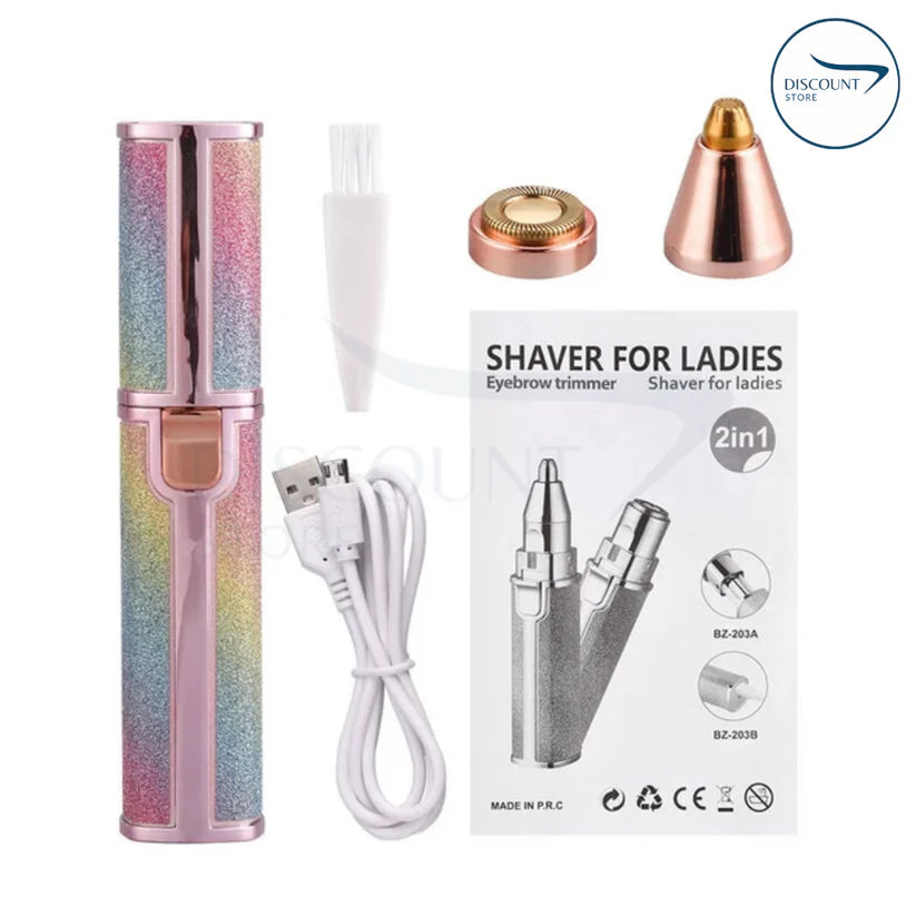 2 In 1 Rechargeable Flawless Eyebrow & Facial Hair Remover